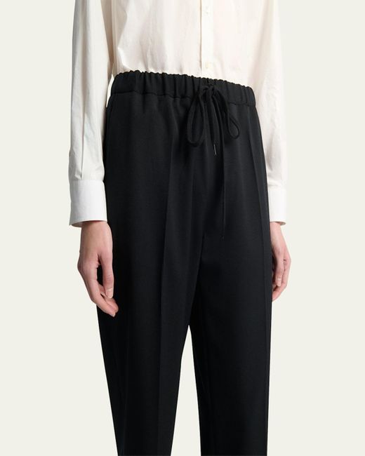 MM6 by Maison Martin Margiela Black Wool Drawstring Pants