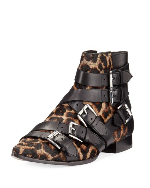 haskell leopard calf hair combat boot