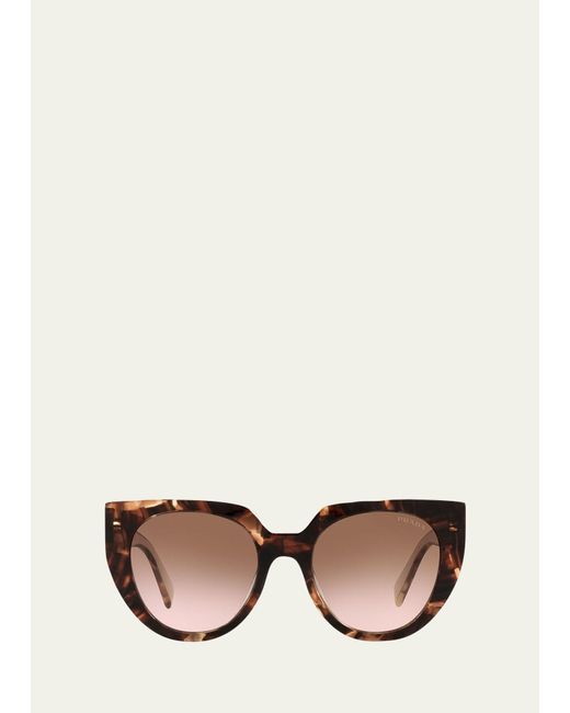 Prada Natural Oversized Acetate Cat-eye Sunglasses