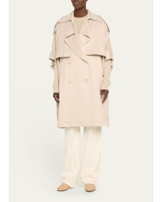 Max Mara Natural Cannone Double-breasted Trench Coat