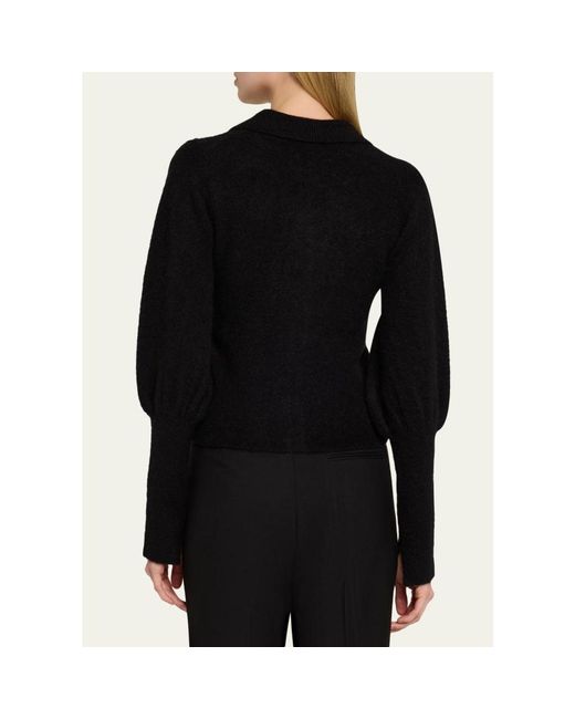 Jonathan Simkhai Black Arber Collared Cardigan