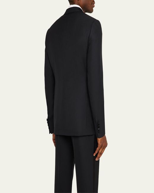 Brioni Black Solid Wool Tuxedo for men