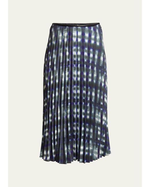 Proenza Schouler Blue Piper Pleated A-line Midi Skirt