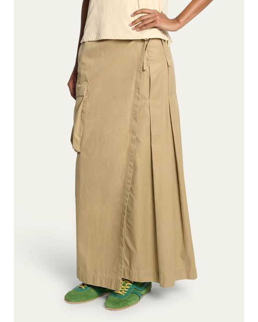 Dries Van Noten Natural Skilt Cargo Maxi Skirt