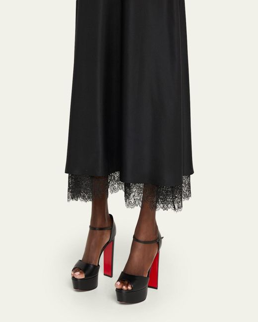 Christian Louboutin Black Sandaloo Leather Sole Platform Sandals