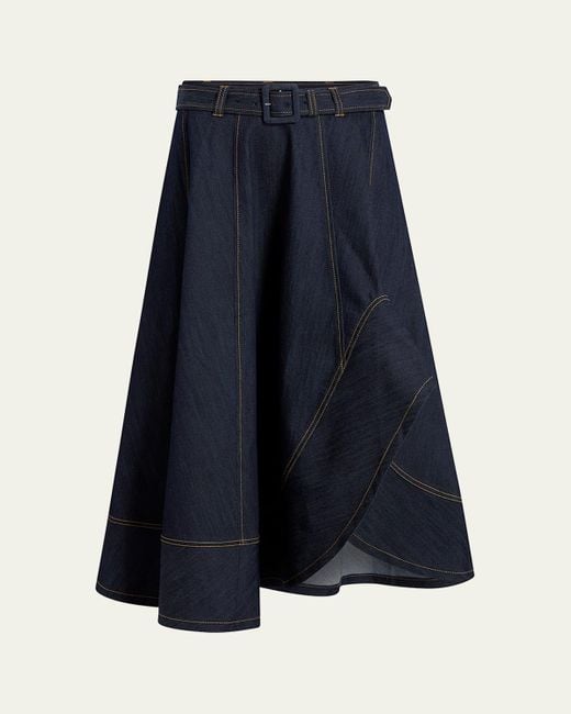 Cinq À Sept Blue Zelda Denim Midi Skirt