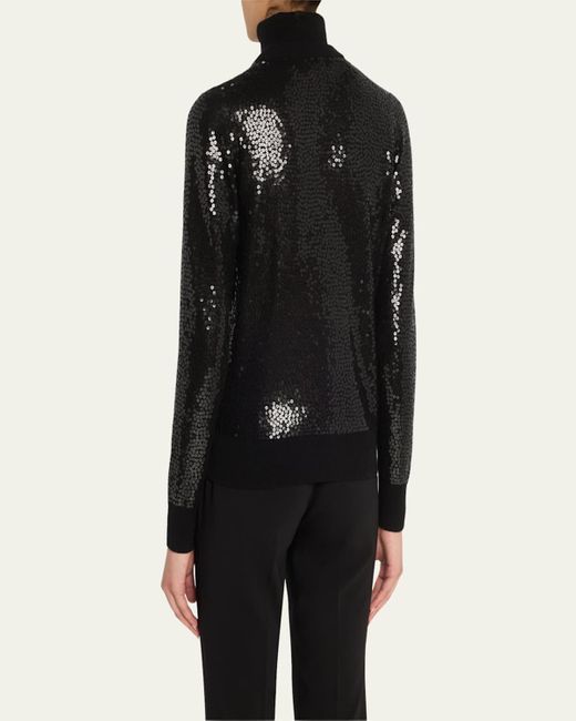 Michael Kors Black Sequined Cashmere V-Neck Cardigan