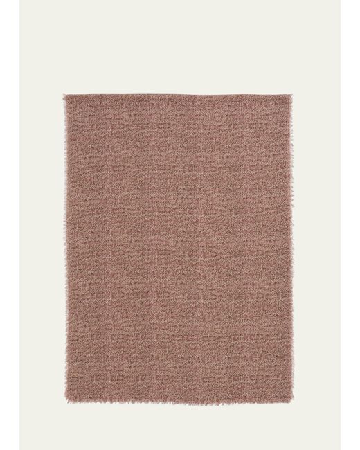 ALONPI Brown Wool Geometric-print Scarf for men
