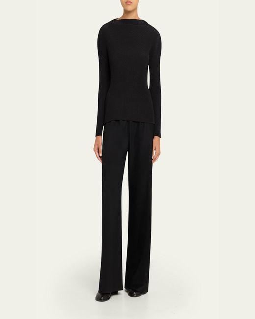 Issey Miyake Black Orbicular Pleated Long-Sleeve Top