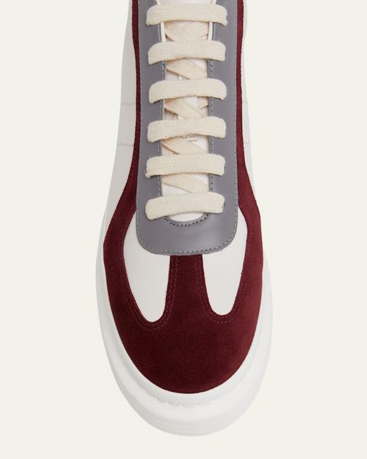 Alexander McQueen Natural Retro Trainer Leather And Suede Low-Top Sneakers for men