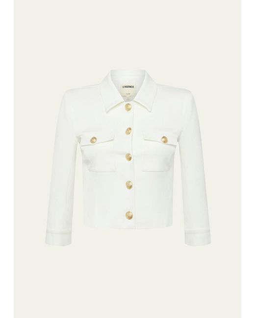 L'Agence Natural Kumi Cropped Fitted Jacket