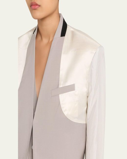 Peter Do Natural Mun Patchwork Blazer Jacket