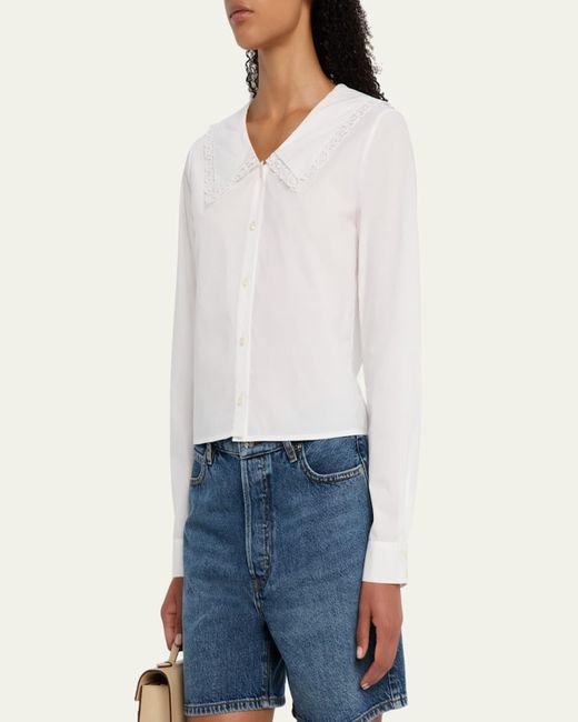 FRAME White The Charm Blouse