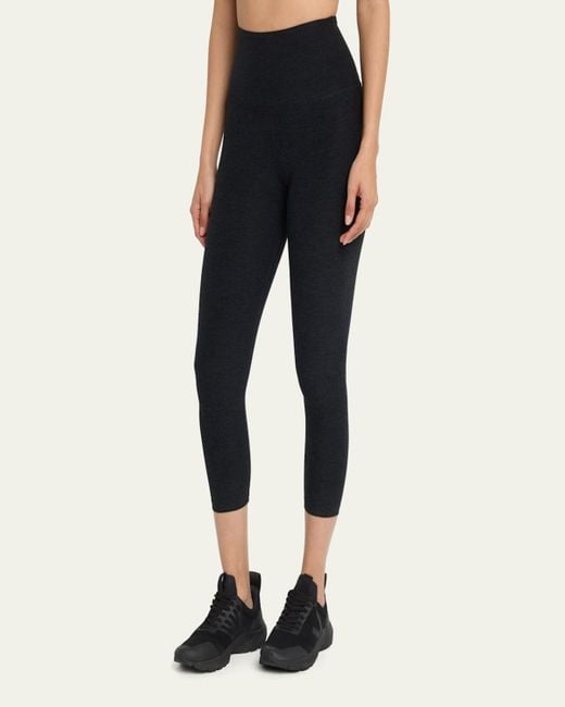 Beyond Yoga Black Space-Dye High Waist Capri Legging