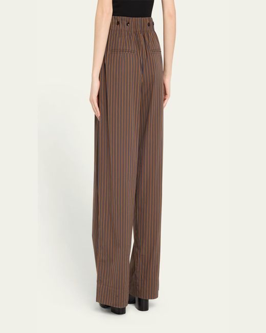 A.L.C. Brown Emmett Pinstripe Wide-Leg Pants
