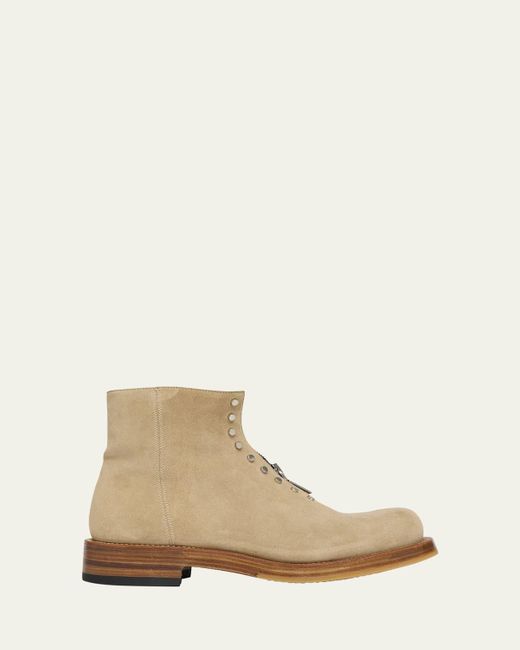 Alexander McQueen Natural The Maker Suede Zip-Up Boots for men