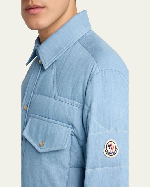 Moncler Blue Cotton Down Jacket for men