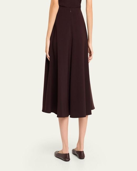 Prabal Gurung Purple Front-Seam Circle Midi Skirt