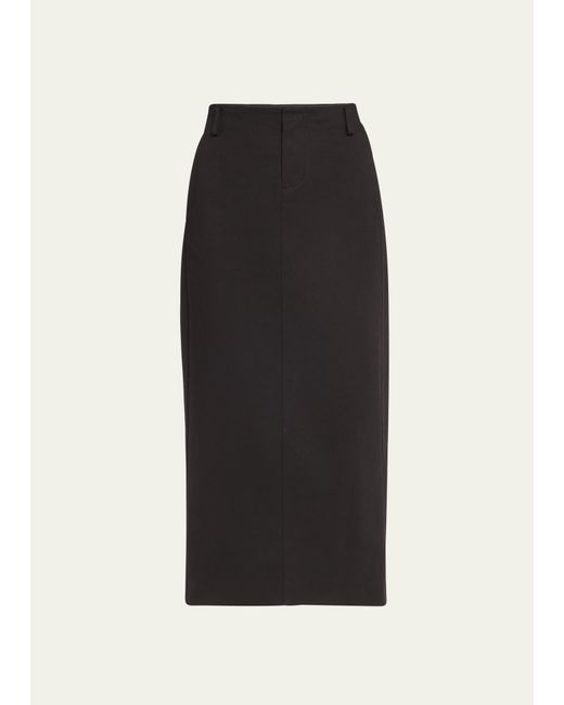 Vince Black Straight-fit Midi Trouser Skirt