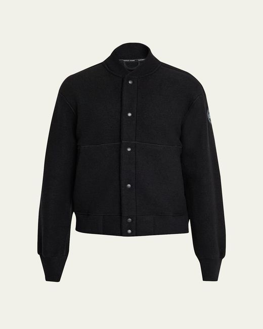 Canada Goose Black Hudson Fleece Snap-Front Bomber Jacket for men