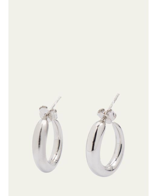 KHIRY Natural Tiny Khartoum Hoop Earrings In Nude Polished Sterling Silver