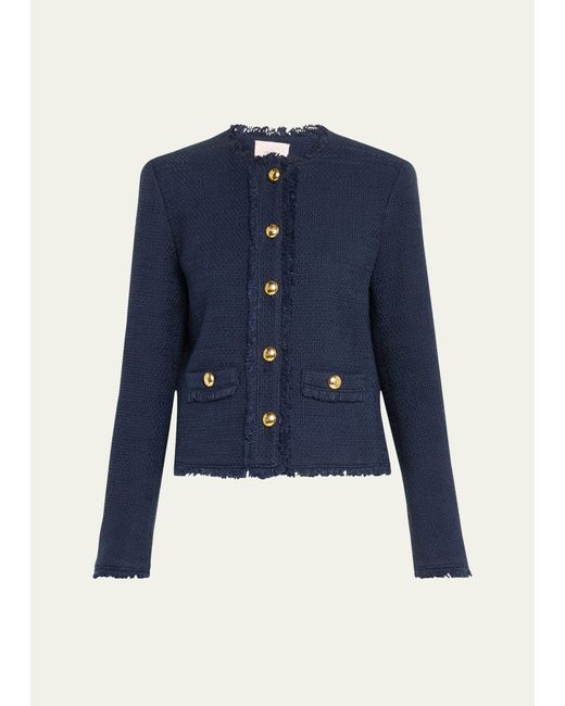 Cinq À Sept Blue Christie Tweed Jacket