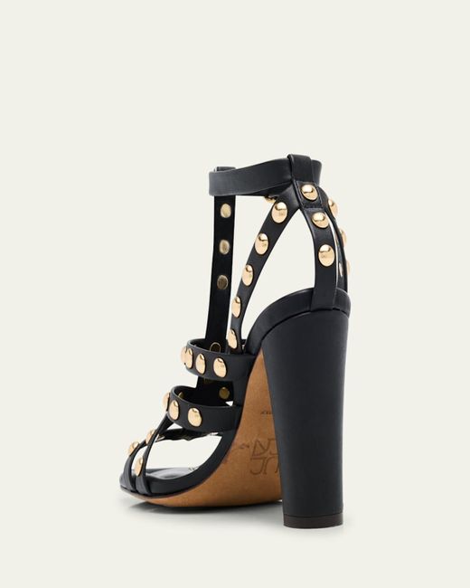 Ulla Johnson White Bijou Studded Caged Block-Heel Sandals