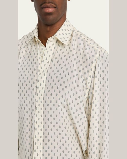 Tom Ford Crepe De Chine Silk Paisley Dress Shirt in White for Men | Lyst