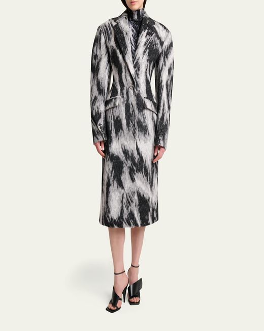 Givenchy White Animal Cocoon Coat