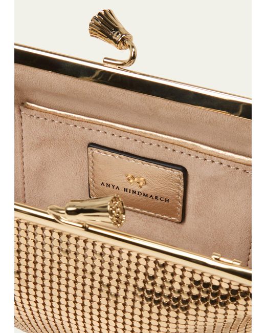 Anya Hindmarch Maud Tassel Metal Mesh Clutch Bag in Natural Lyst