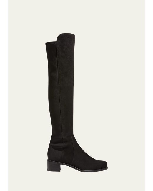 Stuart Weitzman Black Reserve Stretch Suede Over-the-knee Boots