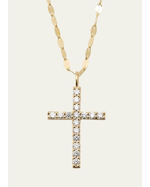Lana Jewelry Natural 14k Yellow Gold Flawless Everyday Diamond Cross Necklace