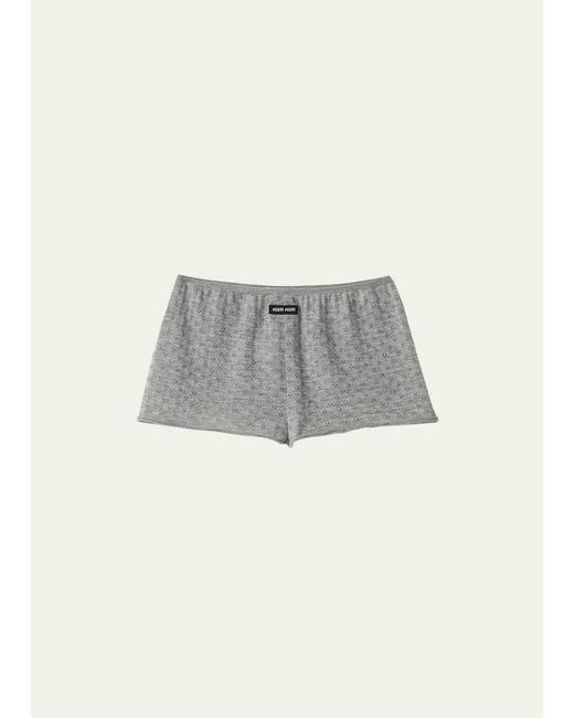 Miu Miu Gray Knit Shorts