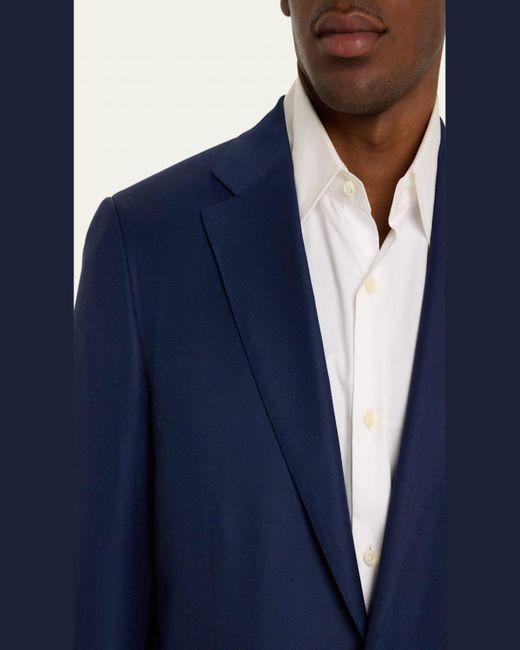 Brioni Blue Textured Solid Two-Piece Suit, Bright for men