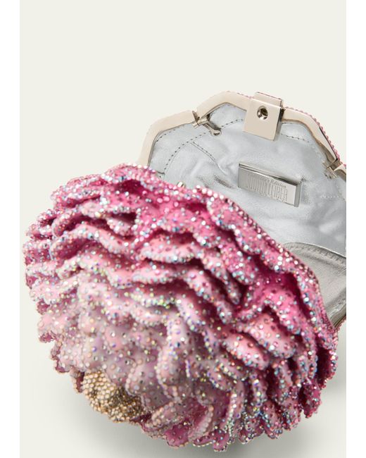 Judith Leiber Pink Peony Crystal Clutch Bag