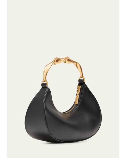 Jonathan Simkhai Black Nixi Twist Leather Top-handle Bag
