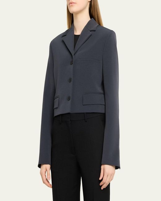 Nanushka Blue Sinead Cropped Tailored Jacket