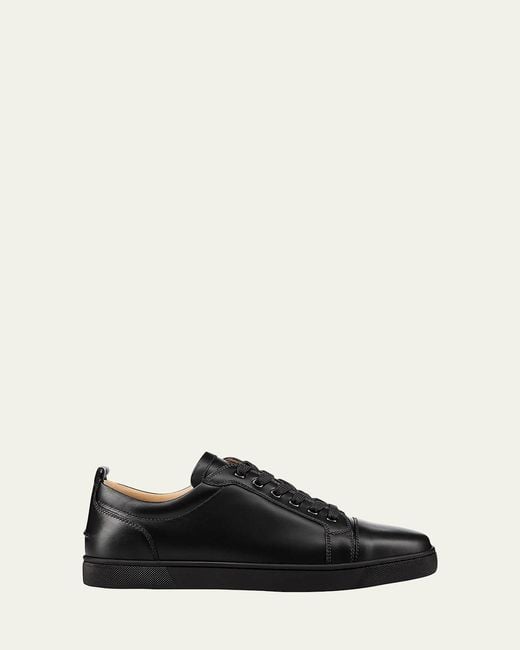 Christian Louboutin Black Louis Junior Leather Low-Top Sneakers for men
