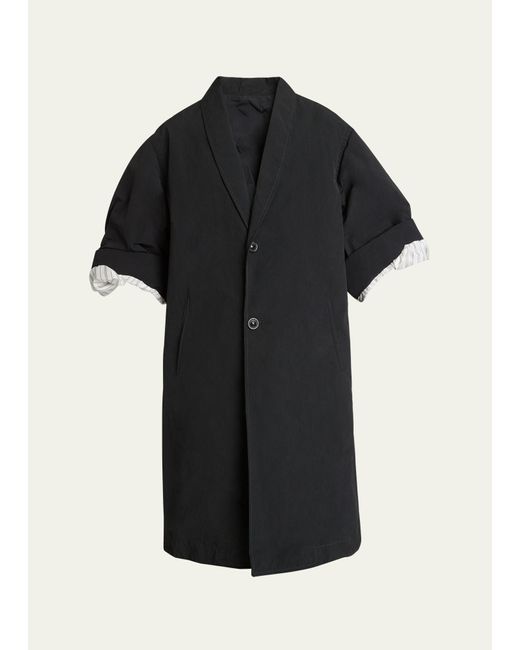 Maison Margiela Black Nylon Cuff-sleeve Coat