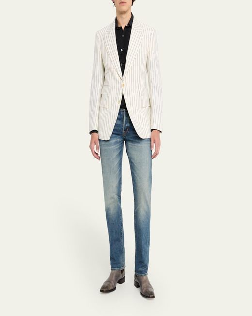 Tom Ford Natural Shelton Pinstripe Sport Coat for men