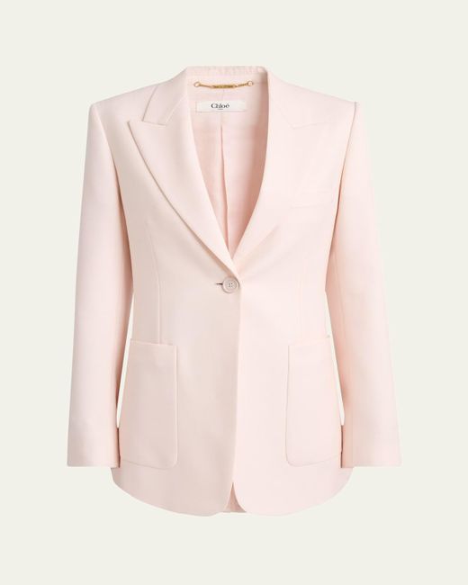 Chloé Pink Single-Breasted Tailored Jacket