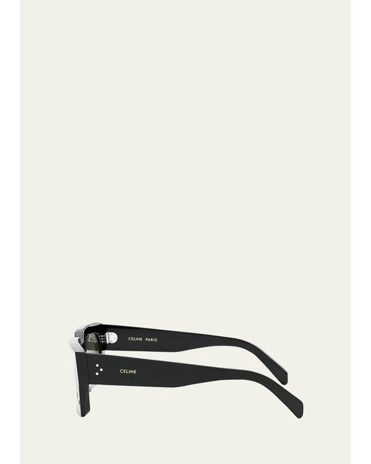 Céline Gray 3-dot Acetate Rectangle Sunglasses for men