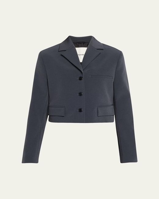 Nanushka Blue Sinead Cropped Tailored Jacket