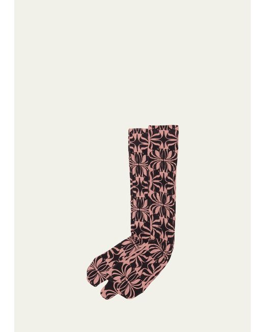 Dries Van Noten Black Printed Split Toe Socks