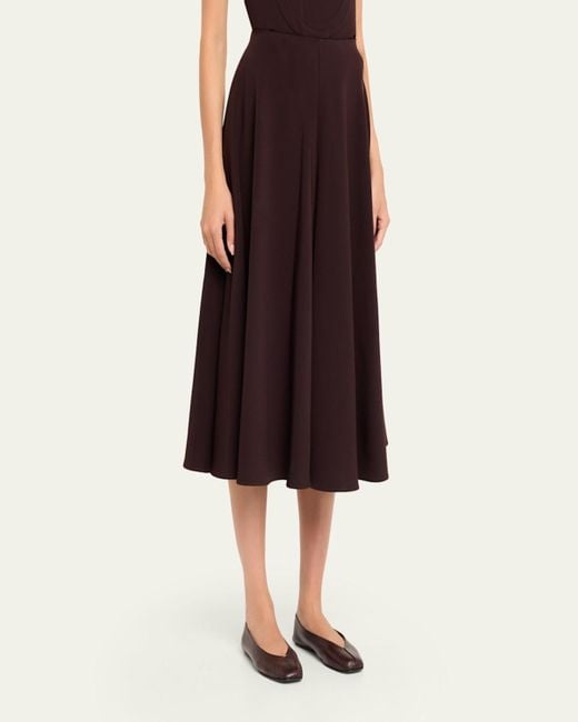 Prabal Gurung Purple Front-Seam Circle Midi Skirt