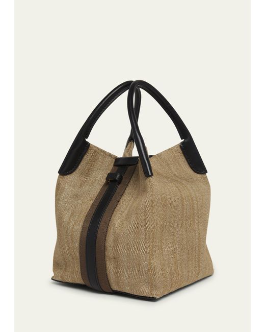 Loro Piana Metallic Bale Small Rustic Silk Top-handle Bag