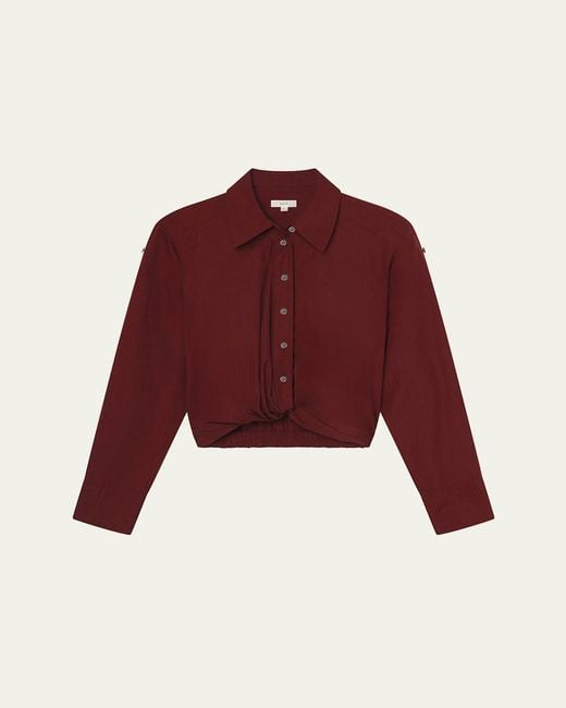 A.L.C. Leo Gathered Button-Front Top