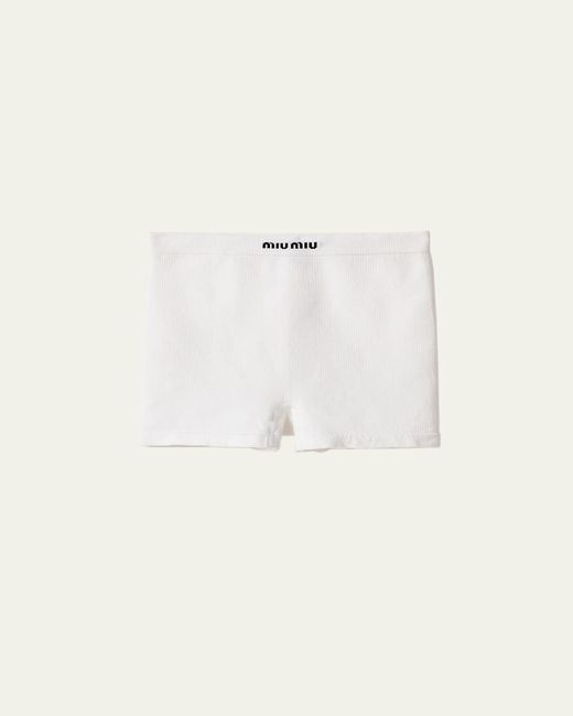 Miu Miu Natural Logo-Band Seamless Fitted Boxer Briefs