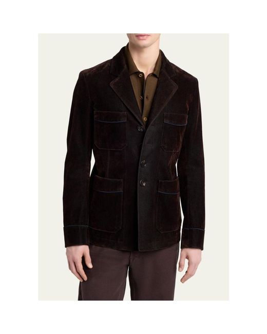Tom Ford Black Wool Patch Pocket Single-Breasted Blazer for men