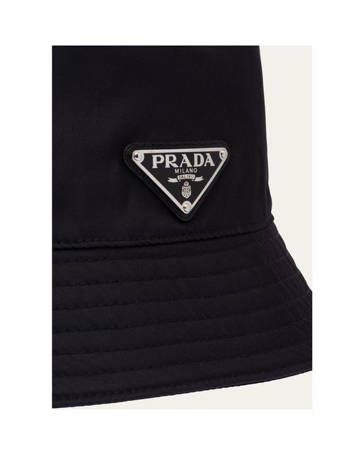 Prada White Nylon Bucket Hat for men